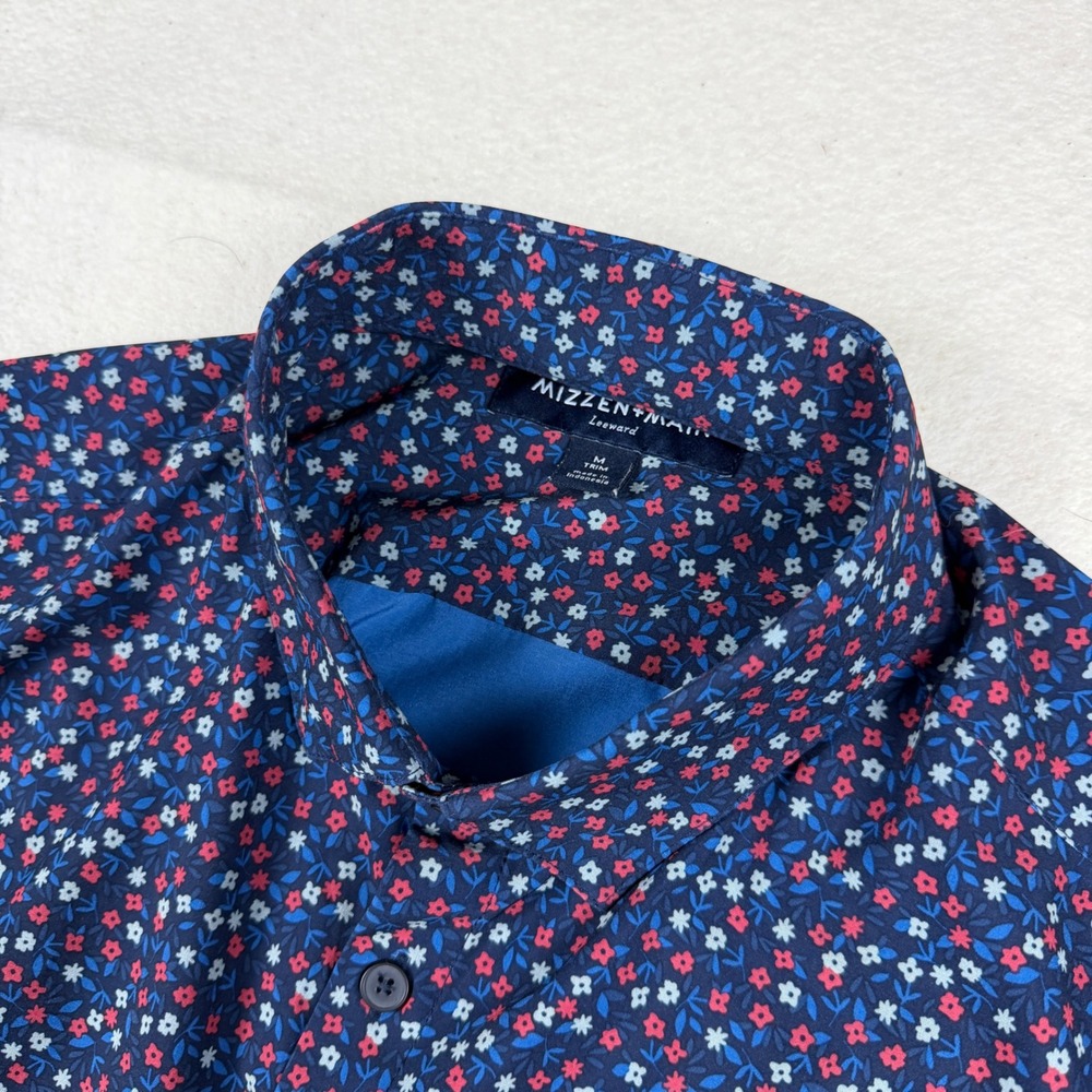 Mizzen+Main Leeward Trim Fit Short Sleeve Floral Performance Shirt 1WS-0045 M